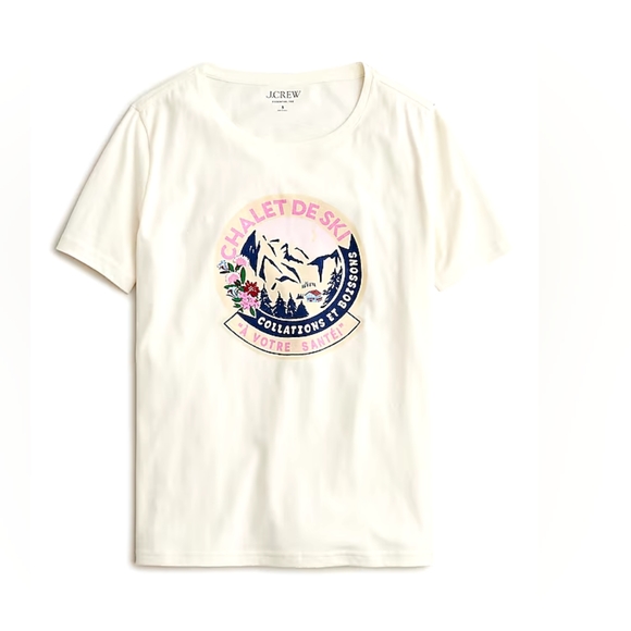 NWOT Chalet de ski graphic T-shirt - Picture 1 of 6